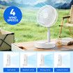 Foldable Desk Stand Fan USB Power Bank Portable Pedestal Floor Table Air Cooler 7200mAh Rechargeable Battery 4 Speeds Summer Cooling Outdoor Indoor