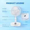 Foldable Desk Stand Fan USB Power Bank Portable Pedestal Floor Table Air Cooler 7200mAh Rechargeable Battery 4 Speeds Summer Cooling Outdoor Indoor