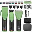 Professional Hair Clippers for Men, Barber Clippers and Trimmer Set with Cordless Electric Razor and LCD Display(Green)