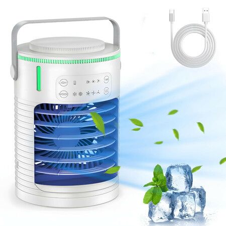 Portable Air Conditioners Fan with 3 Speeds 7 Colors,Small Mini Ac Unit for Bedroom  Air Cooleror Office Outdoor Camping
