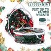 4 Pieces Clear Christmas Wreath Storage Container 24 Inches Xmas Wreath Storage Bag Plastic Christmas Garland Container with Dual Zippers and Reinforced Handles (Clear)