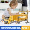 Construction Truck Storage Toy Car Play Set Toddler Boys Engineering Vehicle Model Excavator Tower Crane with Light Sound Power Christmas Birthday Gift