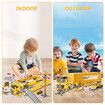 Construction Truck Storage Toy Car Play Set Toddler Boys Engineering Vehicle Model Excavator Tower Crane with Light Sound Power Christmas Birthday Gift