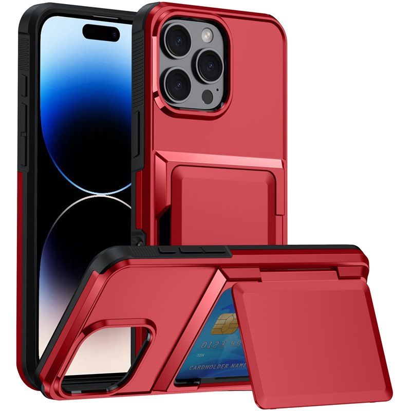 Aolcev IPhone 12/12 Pro Case With Card Holder – Holds 4 Cards, Military Grade Protection, Dual Layer Shockproof Cover