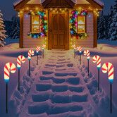 Solar Lights Outdoor Christmas Decorations: Candy Cane Light Colorful for Yard Decor Outside, LED Pathway Stake Lighted Waterproof Garden Decorative