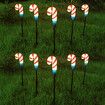 Solar Lights Outdoor Christmas Decorations: Candy Cane Light Colorful for Yard Decor Outside, LED Pathway Stake Lighted Waterproof Garden Decorative