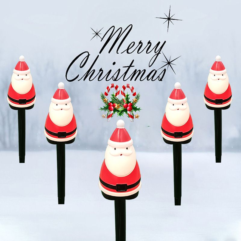 Solar Christmas Garden Stake Lights, Outdoor Waterproof Solar Santa Claus Garden Stake Christmas Pathway Lights