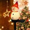 1 Pack Solar Christmas Decorations Outdoor Decor Snowman Stake Lights, Waterproof Walkway Landscape Lights for Winter Yard, Garden (Red)