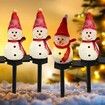 1 Pack Solar Christmas Decorations Outdoor Decor Snowman Stake Lights, Waterproof Walkway Landscape Lights for Winter Yard, Garden (Red)