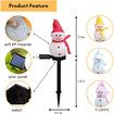 1 Pack Solar Christmas Decorations Outdoor Decor Snowman Stake Lights, Waterproof Walkway Landscape Lights for Winter Yard, Garden (Red)