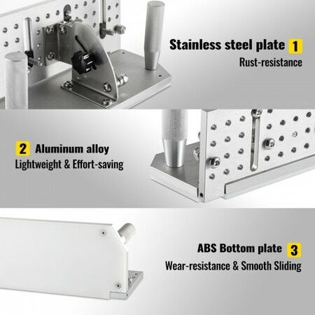 Belt Grinder Knife Jig, 9-4/5\'\' Long Sharpening Locator, 85°~ 115°Adjustable Angle, Belt Knife Sharpener Jig with Tool Holder, Dual Handles, Knife Making for Belt Sander Machine - Large