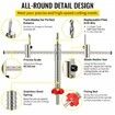 Adjustable Hole Saw Cutter Kit, 1-5/8" to 8" (40-200 mm), Two Replaceable Pilot Drill Bits, Twin Blade Recessed Hole Saw with PC Dust Shield, for Recessed Lights, Ceiling Speakers, Vent Holes