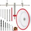 Adjustable Hole Saw Cutter Kit, 1-5/8" to 8" (40-200 mm), Two Replaceable Pilot Drill Bits, Twin Blade Recessed Hole Saw with PC Dust Shield, for Recessed Lights, Ceiling Speakers, Vent Holes