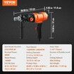 Diamond Core Drilling Machine, 4in Handheld Wet Concrete Core Drill Rig, 1100-2400RPM Two Speed & 1-1/4" Thread & 2 Bubble Levels, 3-4in Drilling Diameter for Concrete Brick Block Stone, 1500W