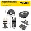 50 PCS Oscillating Saw Blades, Quick Release Multitool Blades Kit, HCS Tool Blades for Wood Plastic Metal Nails Bolts, Compatible with Dewalt Dremel Fein Worx Bosch Makita Milwaukee