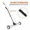 24.9 kg Rolling Magnetic Sweeper with Wheels,Push-Type Magnetic Pick Up Sweeper, Large Magnet Pickup Lawn Sweeper with Telescoping Handle, Easy Cleanup of Workshop Garage Yard