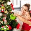 Christmas Tree Decorations, 24Pcs Wood Grinchs Christmas Tree Hanging Ornament Holiday Xmas Ornaments Grinchs Christmas Decorations Decor Home Indoors