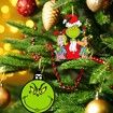 Christmas Tree Decorations, 24Pcs Wood Grinchs Christmas Tree Hanging Ornament Holiday Xmas Ornaments Grinchs Christmas Decorations Decor Home Indoors