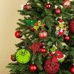 Christmas Tree Decorations, 24Pcs Wood Grinchs Christmas Tree Hanging Ornament Holiday Xmas Ornaments Grinchs Christmas Decorations Decor Home Indoors