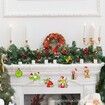 Christmas Tree Decorations, 24Pcs Wood Grinchs Christmas Tree Hanging Ornament Holiday Xmas Ornaments Grinchs Christmas Decorations Decor Home Indoors