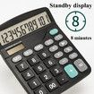 Desk Calculator 12 Digit Office Calculators with Large LCD Display,Dual Solar Power and Battery,Recessed Big Button Calculator for Office Home School