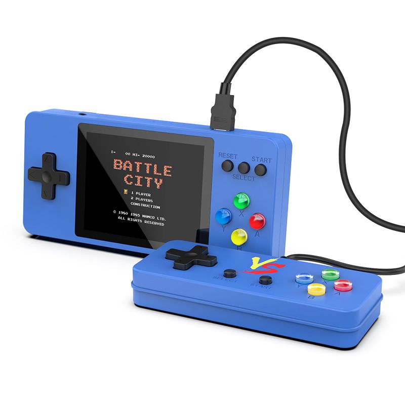 Portable Game Console, K8 Model, 500 Classic FC Games, Support Rechargeable Battery to Connect with TV (Blue)