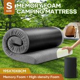 Single Foam Mattress Floor Camping Roll Up Cushion Portable Sleeping Travel Mat Thick Couch Bed Pad with Carrying Bag Grey