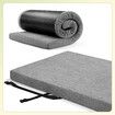 Single Foam Mattress Floor Camping Roll Up Cushion Portable Sleeping Travel Mat Thick Couch Bed Pad with Carrying Bag Grey