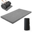 Memory Foam Mattress Twin Size Camping Floor Cushion Roll Up Portable Sleeping Travel Mat Thick Bed Couch Pad with Carrying Bag Grey