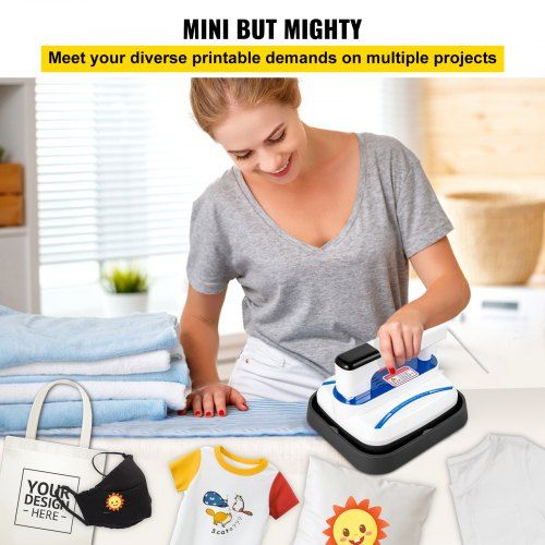 Heat Press Machine 7 x 8, Blue Portable Easy Mini Press  For T Shirts