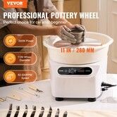 Pottery Wheel, 11 inch Pottery Forming Machine, 350W Electric Wheel for Pottery with Foot Pedal and LCD Touch Screen, Direct Drive Ceramic Wheel with Shaping Tools for DIY Art Craft, White