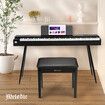 Melodic Wooden Piano Bench Keyboard Stool Chair Seat with Padded Cushion Music Bookcase Storage Compartment Modern Solo Concert