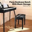 Melodic Wooden Piano Bench Keyboard Stool Chair Seat with Padded Cushion Music Bookcase Storage Compartment Modern Solo Concert