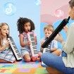 37 Keys Melodica Air Piano Keyboard Black Professional Musical Instrument for Kids Adults with Carrying Bag 2 Mouthpieces