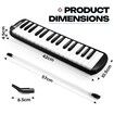 37 Keys Melodica Air Piano Keyboard Black Professional Musical Instrument for Kids Adults with Carrying Bag 2 Mouthpieces