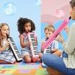 37 Keys Melodica Air Piano Keyboard Pink Professional Musical Instrument for Adults Kids with Carrying Bag 2 Mouthpieces