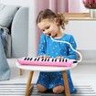 37 Keys Melodica Air Piano Keyboard Pink Professional Musical Instrument for Adults Kids with Carrying Bag 2 Mouthpieces