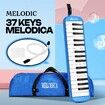 37 Keys Melodica Air Piano Keyboard Professional Blue Musical Instrument for All Ages with Carrying Bag 2 Mouthpieces