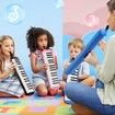 37 Keys Melodica Air Piano Keyboard Professional Blue Musical Instrument for All Ages with Carrying Bag 2 Mouthpieces