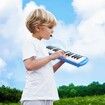 37 Keys Melodica Air Piano Keyboard Professional Blue Musical Instrument for All Ages with Carrying Bag 2 Mouthpieces