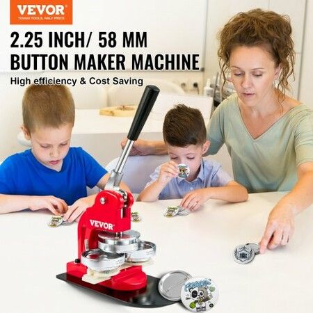 Button Maker Machine Badge Pin Machine 2.25" 58MM 500 Free Parts Press Kit