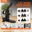 Button Maker Machine, 1/1.25/2.28 inch(25/32/58mm) 3-in-1 Pin Maker, Installation-Free Badge Punch Press Kit, Button Making Supplies with 300pcs Button Parts, Circle Cutter, Magic Book