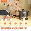 Wax Melter for Candle Making, 5 Liter Large Electric Wax Melting Pot Easy Pour Spout, 4-level Temperature Control, Easy Clean for Candle Soap Cream Beauty Bulk Production Business or Home