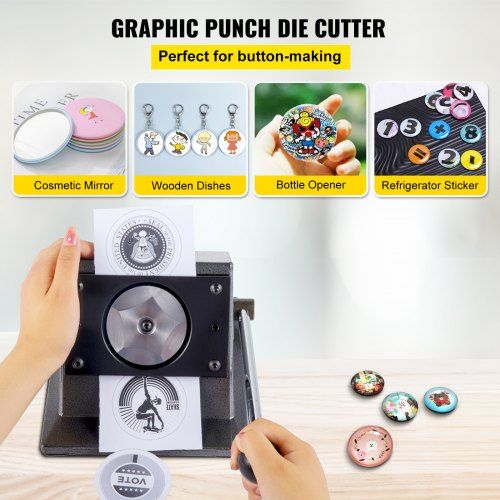 32mm Round Button Maker Cutter Graphic Punch Die Cuts 44mm Paper Scrapbook