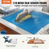 Screen Printing Kit, 6 Pieces Aluminum Silk Screen Printing Frames, 25.4 x 35.6 cm Silk Screen Printing Frame with 110 Count Mesh, High Tension Nylon Mesh and Sealing Tape for T-shirts DIY