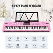 61 Key Electronic Keyboard Pink Standard Portable Piano Music Instrument with Adjustable Stand Microphone Power Adapter