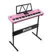 61 Key Electronic Keyboard Pink Standard Portable Piano Music Instrument with Adjustable Stand Microphone Power Adapter