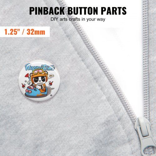 1.25" 32mm Button Badge Parts Supplies for Button Maker Machine 500 Sets