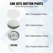 1" 25mm Button Badge Parts Supplies for Button Maker Machine 500 Sets