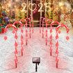 Large Panel 160 RED LED Solar Candy Cane Pathway Lights,Solar Christmas Lights Outdoor Decorations Waterproof IP65,8 Modes Candy Cane Lights (20 Pack)